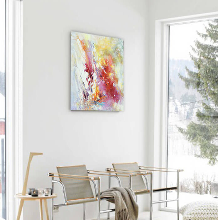 Wrought Studio Abstract Colors Wrapped Canvas Painting & Reviews